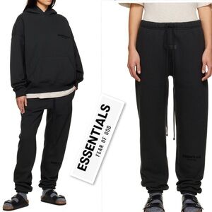 Fear of God ESSENTIALS Black Drawstring  Cotton Blend Lounge Pants Sweatpants L